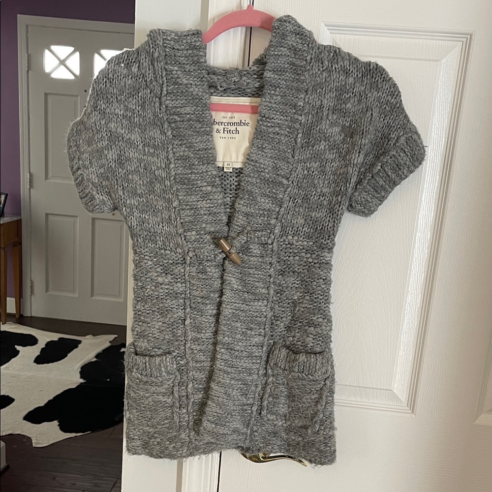 Abercrombie & Fitch Charcoal Cardigan Sweater
